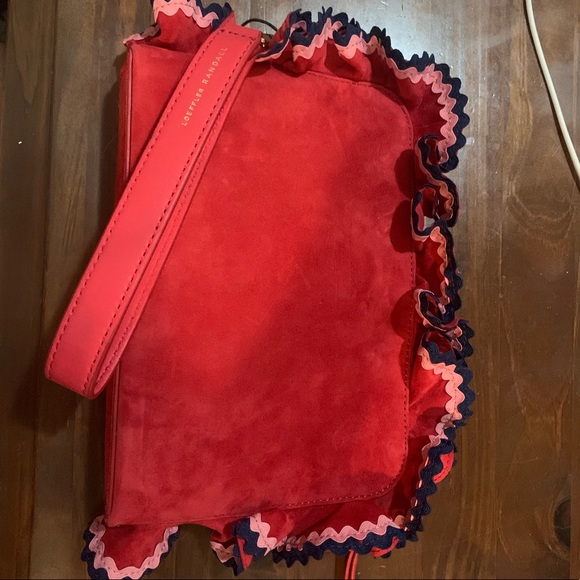 Loeffler Randall red suede clutch - Picture 2 of 4